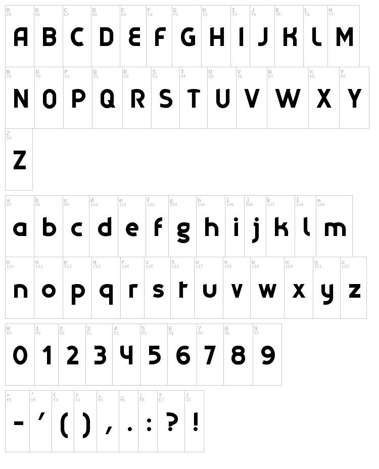 Explora font map
