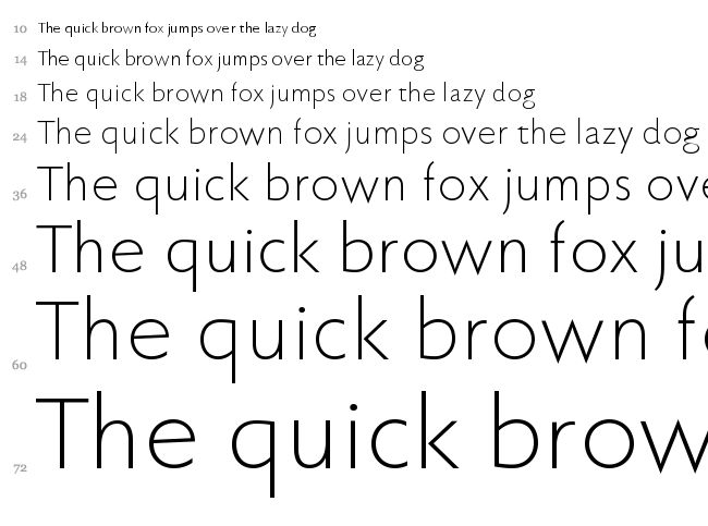 Faber Sans Pro font waterfall