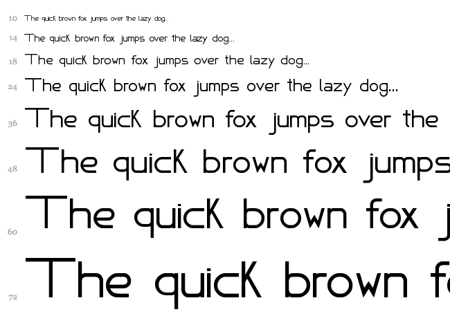 Fafers Technical font waterfall