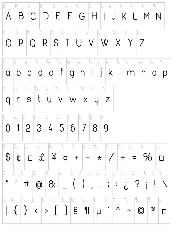 Fashionism font map
