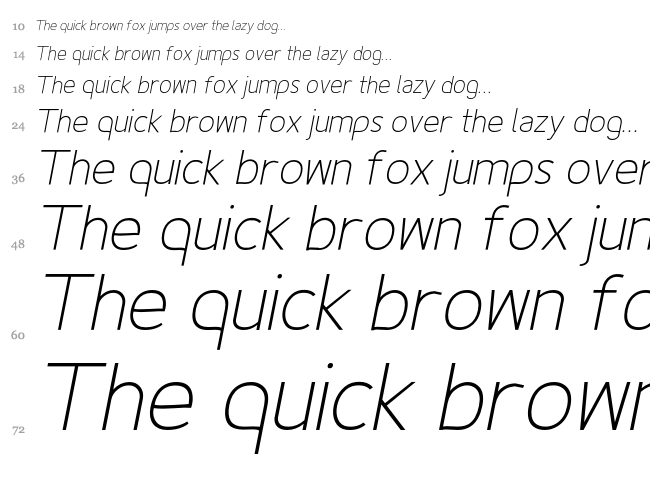 Fineness Pro font waterfall