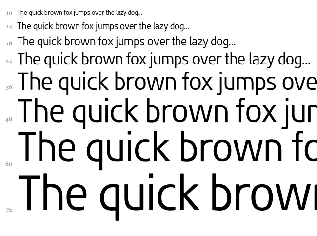 Fluent Sans font waterfall