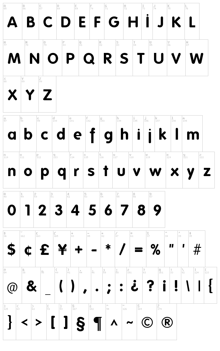 Folks font map