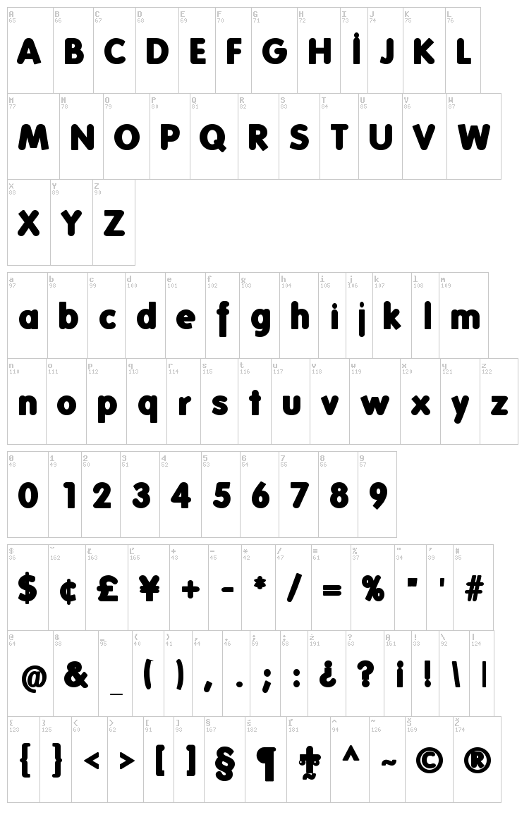 Folks font map