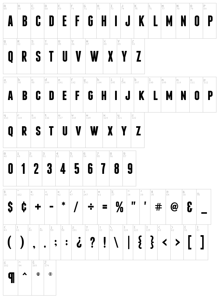 Franchise font map