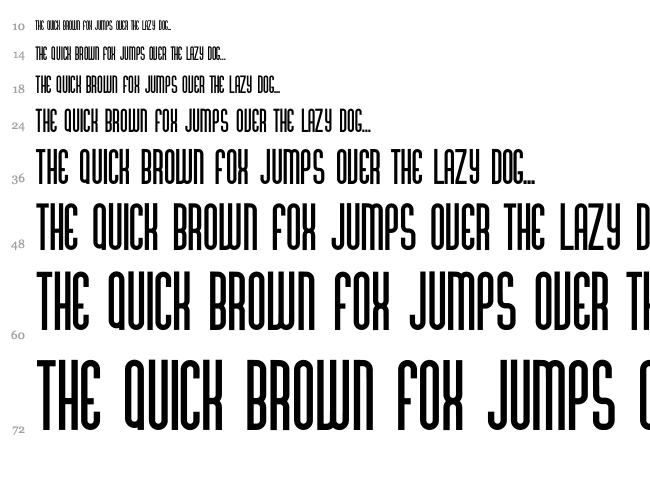 Gabba All Caps font waterfall
