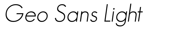 Geo Sans Light font preview