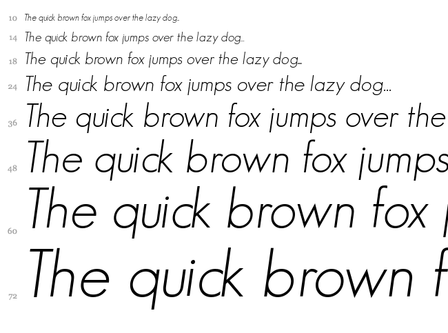 Geo Sans Light font waterfall