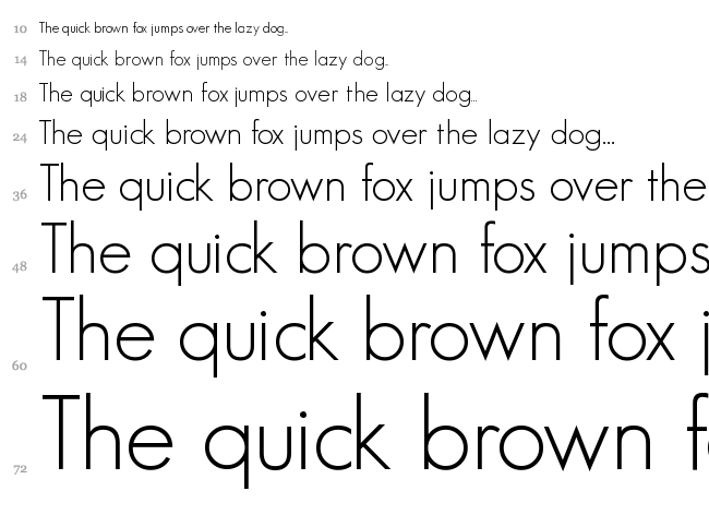 Geo Sans Light font waterfall