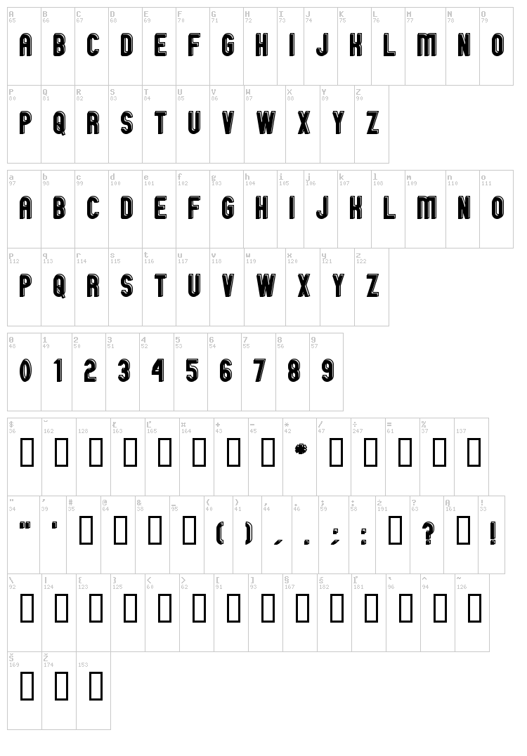 GM Exp font map