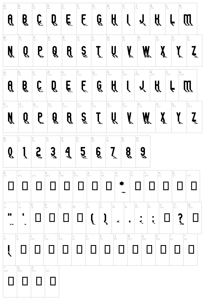 GM Exp font map