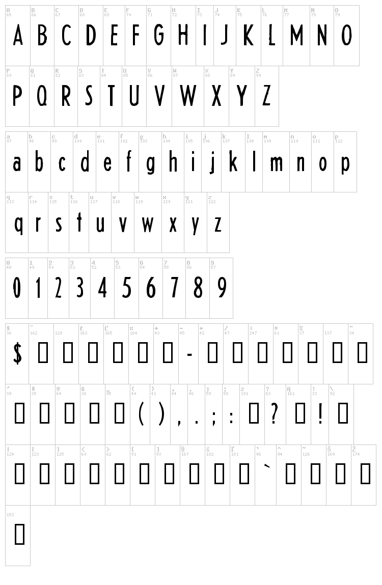 Headline font map