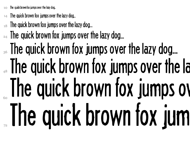 Headline font waterfall