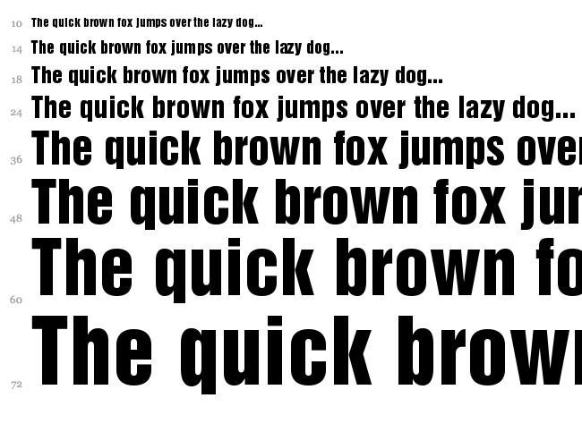 Helvetica font waterfall