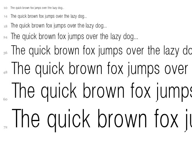 Helvetica font waterfall