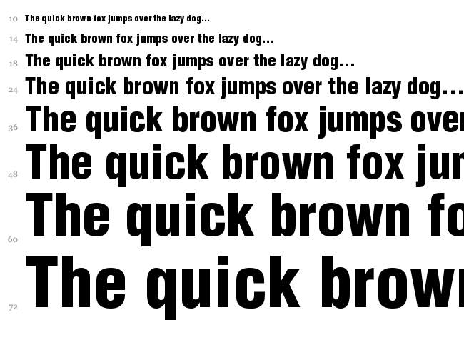 Helvetica LT font waterfall