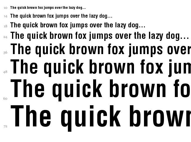 Helvetica LT font waterfall