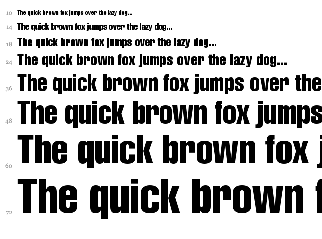 Helvetica LT font waterfall