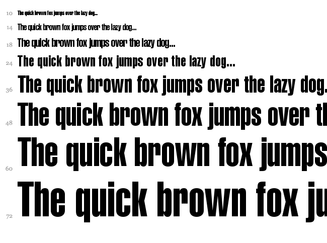 Helvetica LT font waterfall