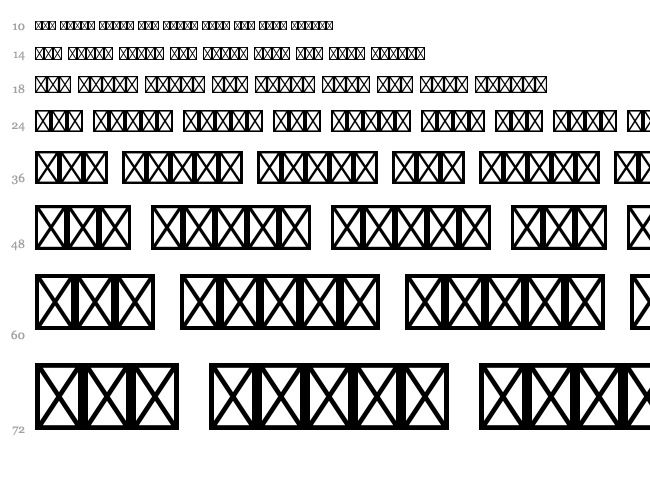 Helvetica LT font waterfall