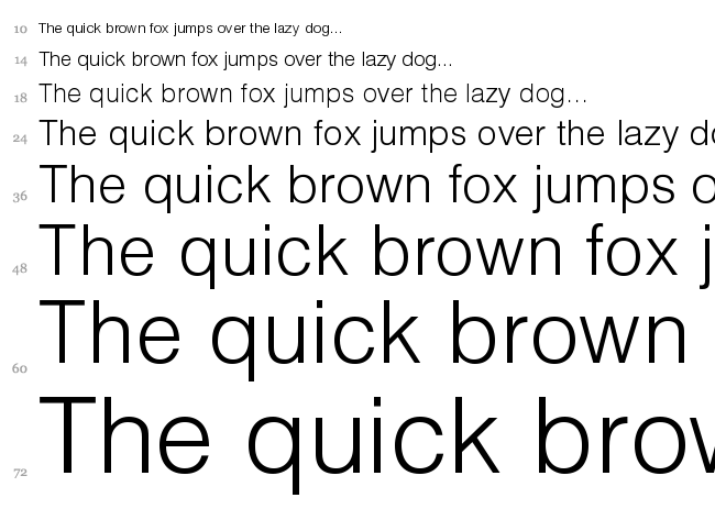 Helvetica LT font waterfall