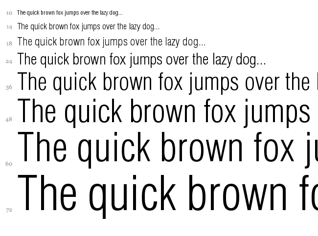 Helvetica LT font waterfall