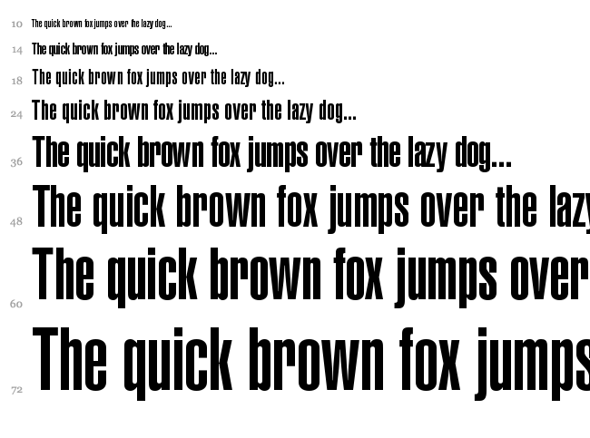 Helvetica LT font waterfall