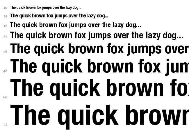 Helvetica Neue font waterfall