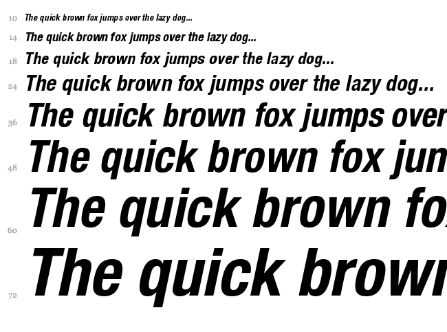 Helvetica Neue font waterfall