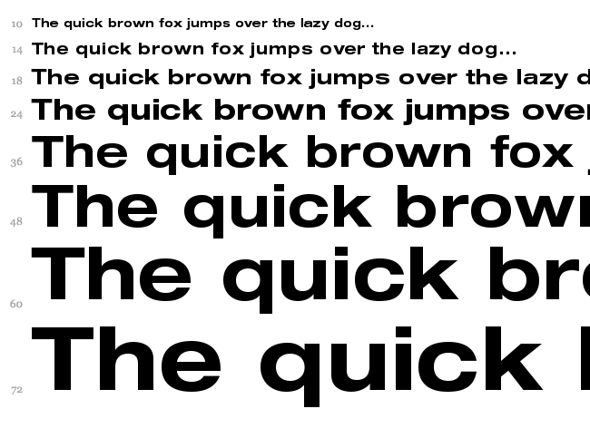 Helvetica Neue font waterfall