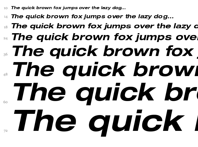 Helvetica Neue font waterfall