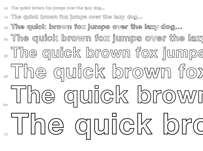 Helvetica Neue font waterfall