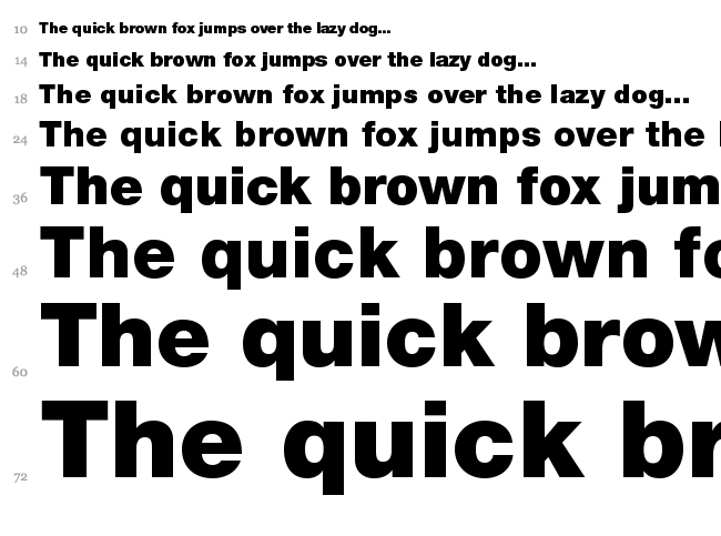 Helvetica Neue font waterfall