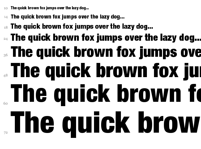 Helvetica Neue font waterfall