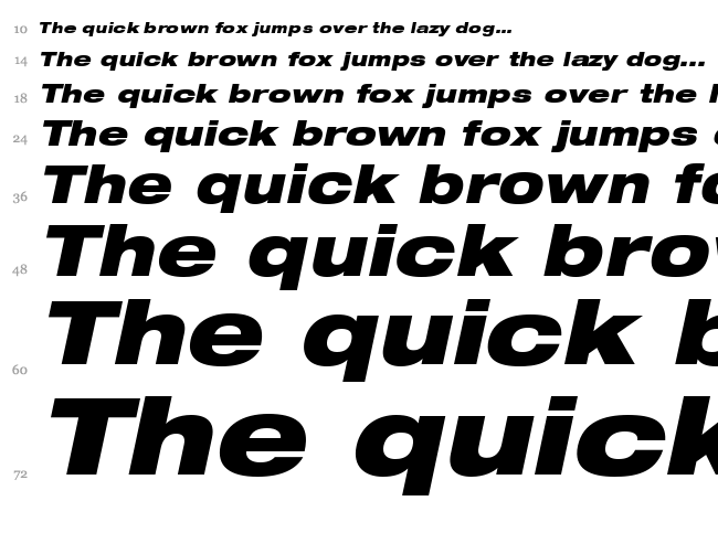 Helvetica Neue font waterfall