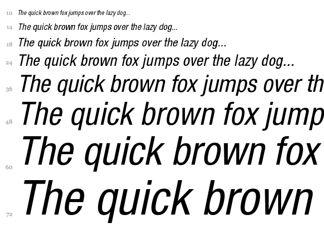 Helvetica Neue font waterfall