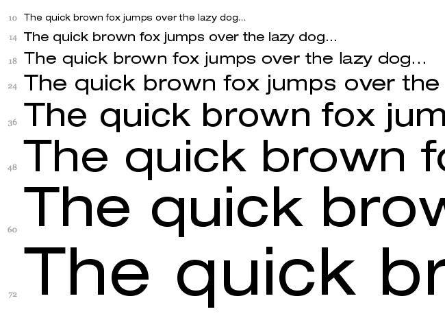Helvetica Neue font waterfall