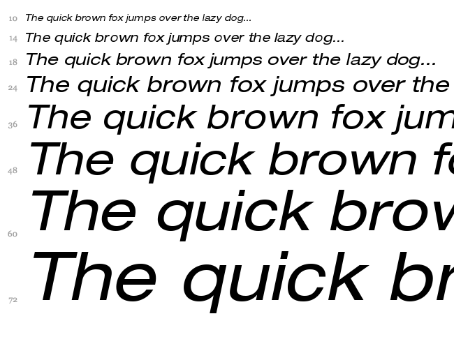 Helvetica Neue font waterfall