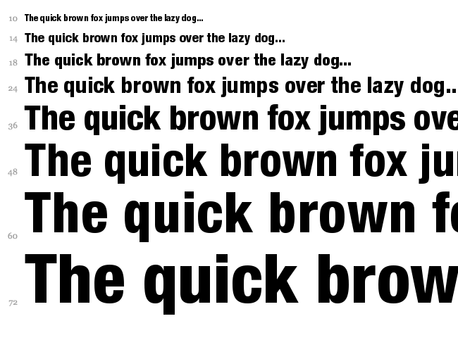 Helvetica Neue font waterfall