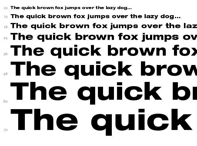Helvetica Neue font waterfall