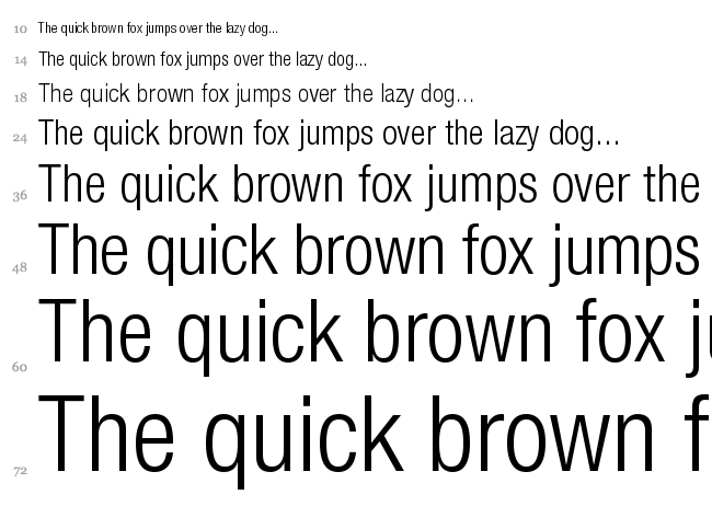 Helvetica Neue font waterfall