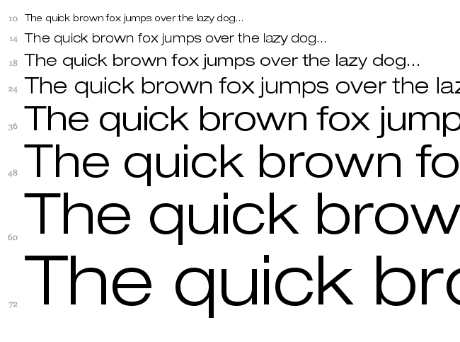 Helvetica Neue font waterfall
