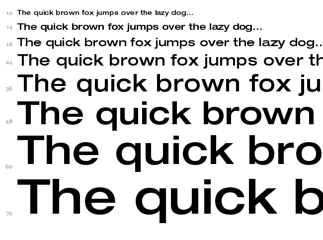 Helvetica Neue font waterfall