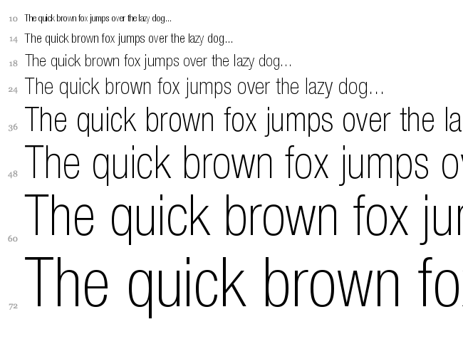 Helvetica Neue font waterfall