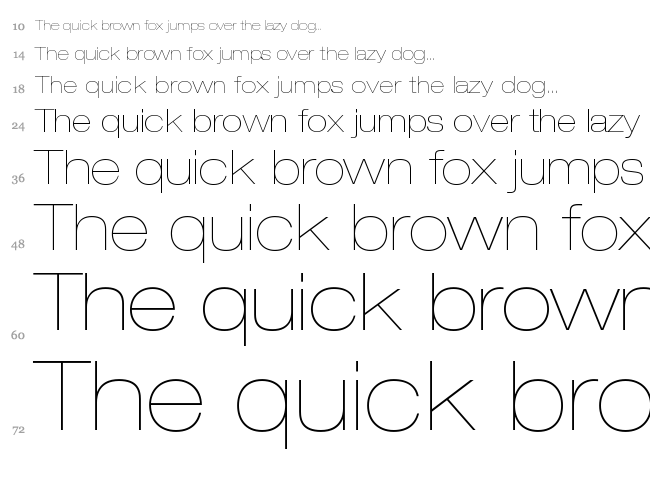Helvetica Neue font waterfall