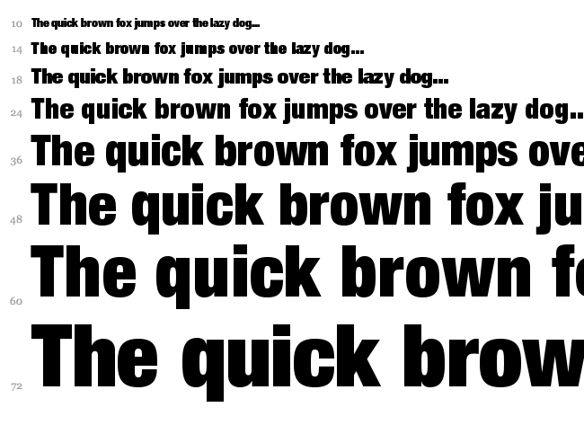 Helvetica Neue font waterfall