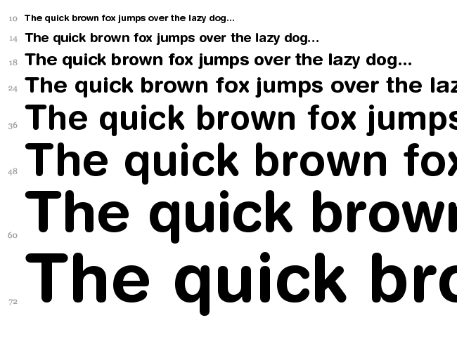 Helvetica Rounded font waterfall