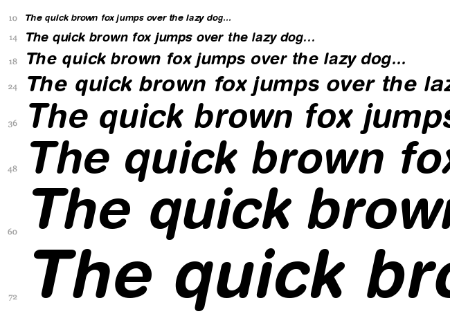 Helvetica Rounded font waterfall