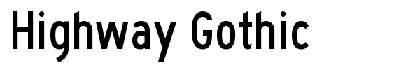 Highway Gothic font preview