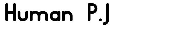 Human P.J font preview